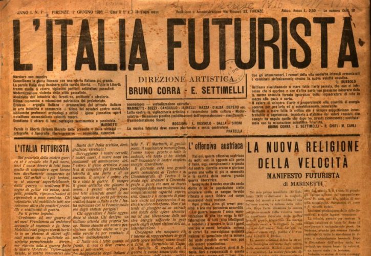 1 giugno 1916: il primo numero di “L’ITALIA FUTURISTA”